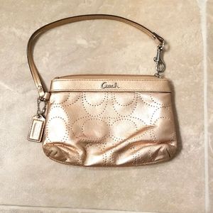 Coach Gold/Bronze Metallic Wristlet